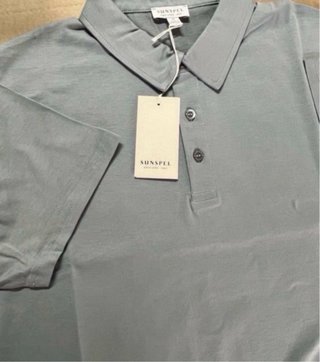 Polo Sunspel M Azul Pedra