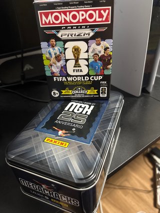 Cajas Panini Megacracks y Monopoly FIFA