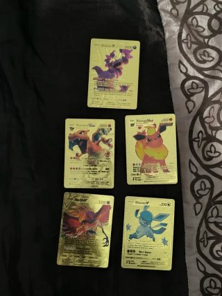 Lote de 6 cartas Pokémon doradas