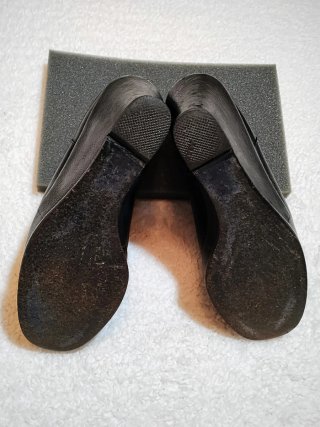 Botines de cuña de piel negros