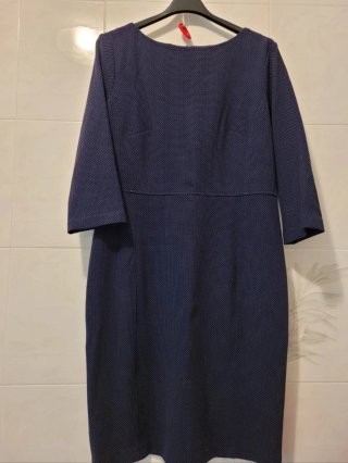 Vestito Benetton blu pois rosa taglia 44