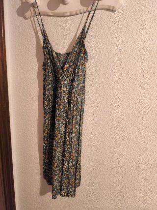 Vestido verde tirantes ajustable estampado floral