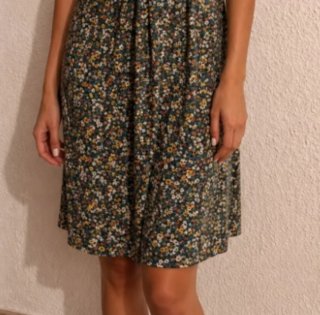 Vestido verde tirantes ajustable estampado floral