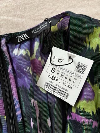 Vestido Zara fiesta estampado floral S