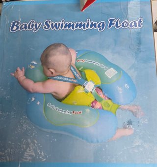 Flotador bebé natación azul.