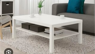 Mesa de centro blanca Ikea con dos baldas