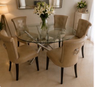 Comedor cristal 5 sillas