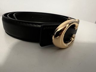 Cinturón Coach Negro Hebilla Dorada