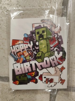 Kit pegatinas cumpleaños Minecraft