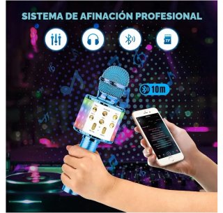 Micrófono Karaoke Inalámbrico ShinePick Azul