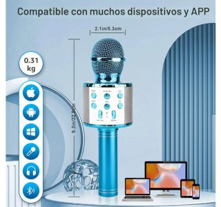 Micrófono Karaoke Inalámbrico ShinePick Azul
