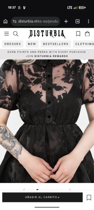 Vestido Disturbia negro con corte cintura