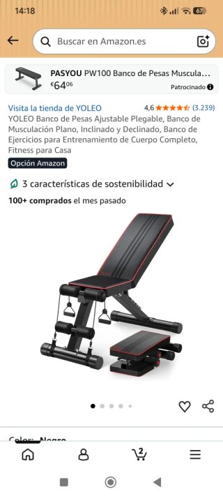 Banco de pesas ajustable plegable