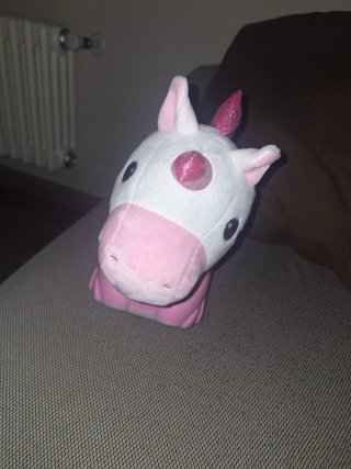 Juguete unicornio rosa con luces