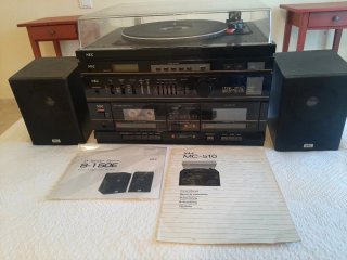 Minicadena NEC Vintage Tocadiscos Cassette Radio