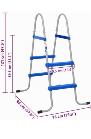 Escalera Piscina Metal/Plástico Azul/Gris