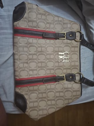 Bolso Vintage Carolina Herrera CH Beige