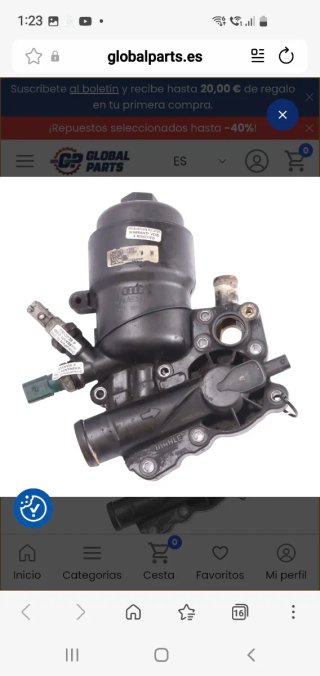 Soporte filtro aceite Audi Q7 2008y bomba inyecció