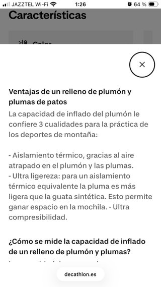 Plumas Forclaz Talla S Negro
