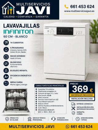 Lavavajillas INFINITON 60cm Blanco