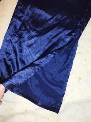 Conjunto de Satén Azul