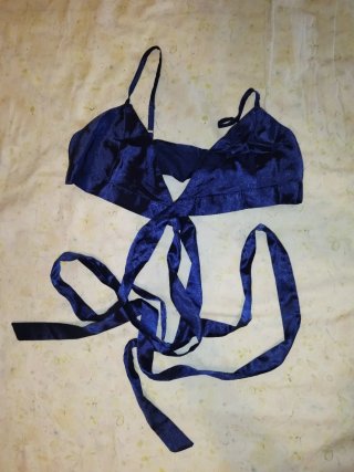 Conjunto de Satén Azul