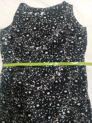 Vestido negro y blanco vintage recto