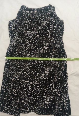 Vestido negro y blanco vintage recto