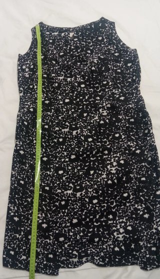 Vestido negro y blanco vintage recto