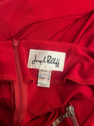 Vestido rojo manga larga con cremallera