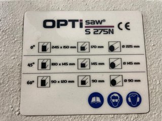 Sierra cinta metal OPTIMUM OPTISAWS20075N