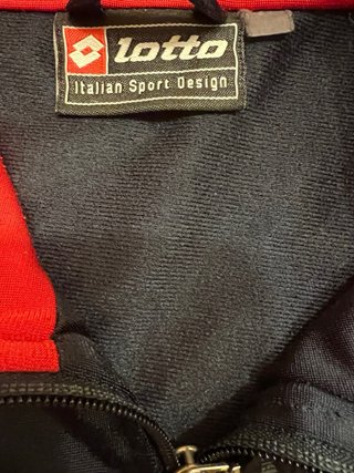 Sudadera Lotto Vintage Negra y Roja Retro 90s Y2K