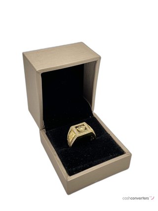 sello oro 18k con circonita