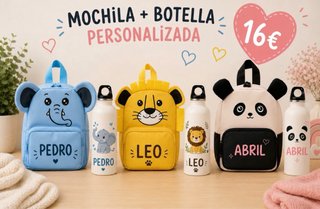 Mochila y Botella Personalizada