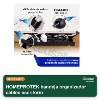 HOMEPROTEK bandeja organizador cables escritorio