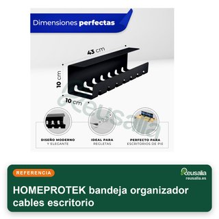 HOMEPROTEK bandeja organizador cables escritorio