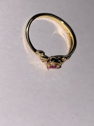 Anillo Pandora Dorado con Rosa y Circonitas