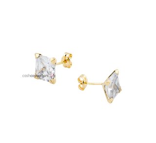 pendientes oro 18k con piedra con circonita