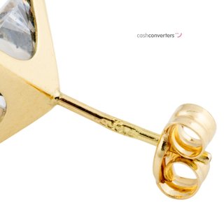 pendientes oro 18k con piedra con circonita