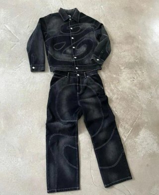 Conjunto Denim Negro con Diseño