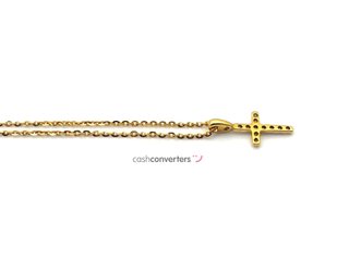 cadena oro 18k con piedra con diamante 20cm