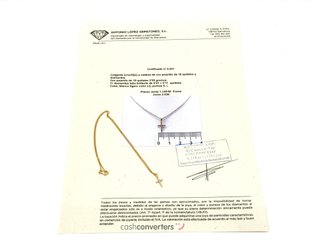 cadena oro 18k con piedra con diamante 20cm