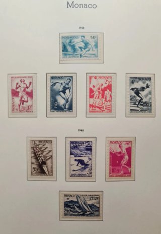 Sellos Mónaco 1945-1972 nuevos en álbum LEUCHTTURM