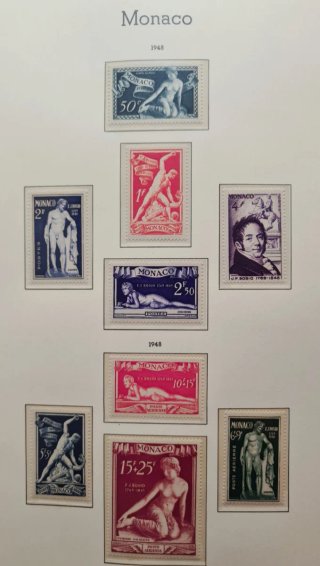 Sellos Mónaco 1945-1972 nuevos en álbum LEUCHTTURM