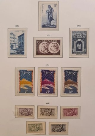 Sellos Mónaco 1945-1972 nuevos en álbum LEUCHTTURM