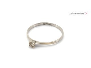 sortija oro 18k con piedra con diamante