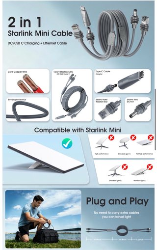 NUEVO! Cable Ethernet 2 en 1 para Starlink