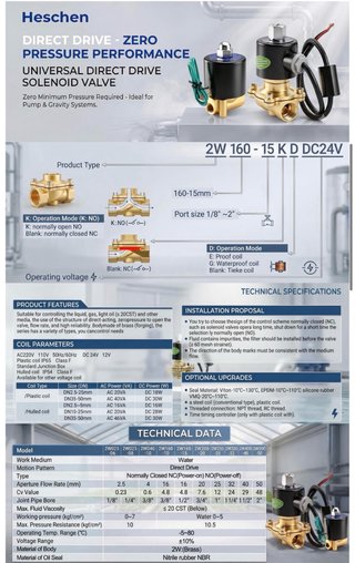 NUEVO! Válvula Solenoide Eléctrica Latón 2W-3