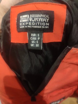 Abrigo Geographical Norway Naranja