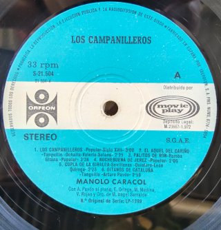LP Manolo Caracol Los Campanilleros Flamenco